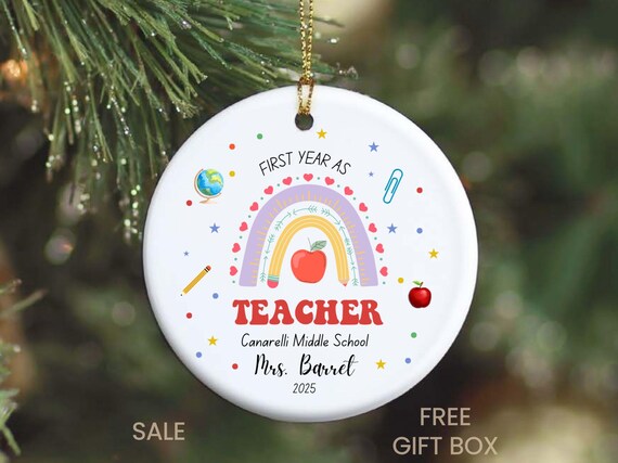 Personalized New Teacher Ornament, First Year Teacher