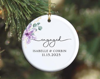 Personalized Engaged Christmas Ornament 2025