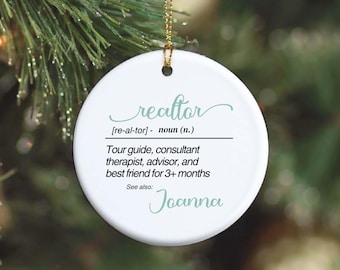 Décoration personnalisée pour agent immobilier, Cadeau personnalisé pour agent immobilier, Décoration de Noël pour agent immobilier, Cadeaux de Noël pour agent immobilier, Cadeau pour agent immobilier