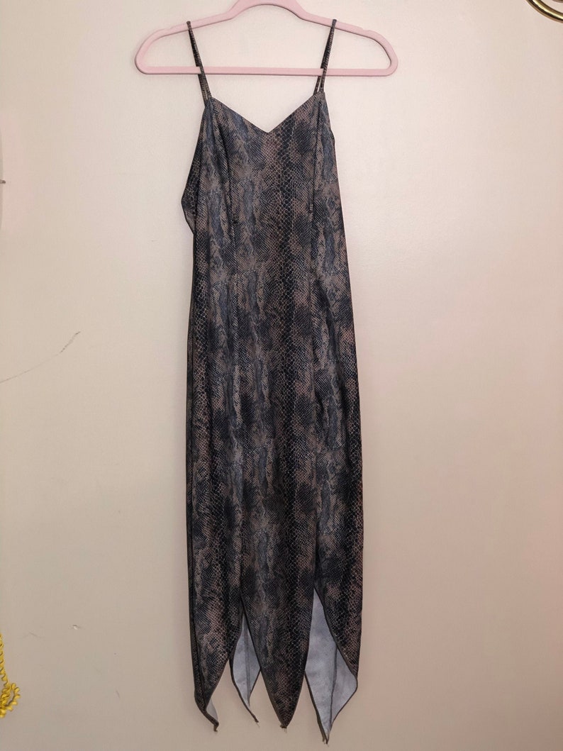 Vintage snake print pixie cut dress 90s