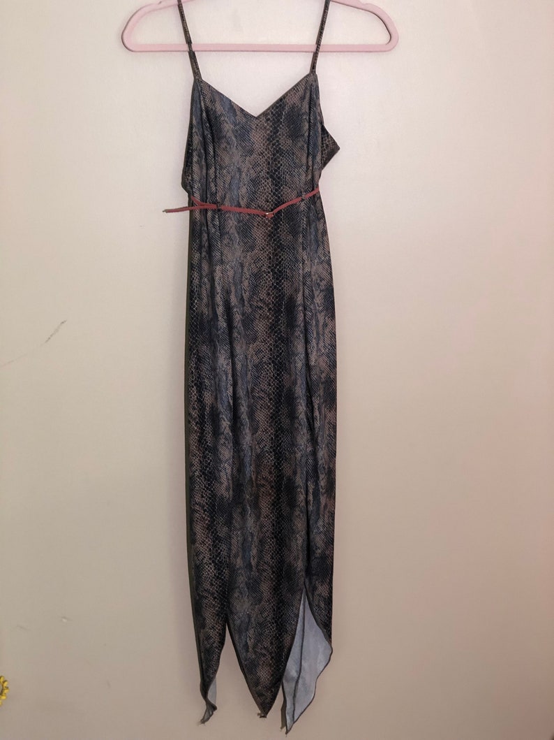 Vintage snake print pixie cut dress 90s