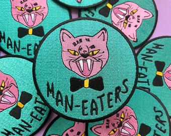 Man-Eaters Embroidered Back Patch | Herschell Gordon Lewis She-Devils on Wheels Motorcycle Girl Gang Cult Exploitation Film Merch