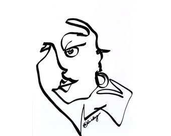 Original line drawing / A3 / portrait / 'woman #3'