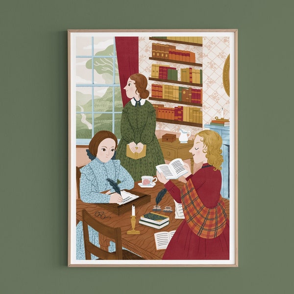 Brontë Sisters Kunstdruck / Inspirierende Frauen / Literatur Kunstdruck / Schriftsteller Charlotte Bronte, Emily Bronte, Anne Bronte Illustration