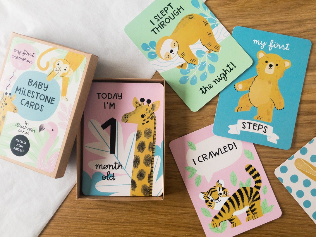 Baby Milestone Cards / Animal Milestone Cards / Baby Shower Gift / New ...