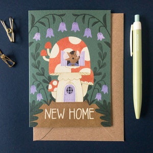 Mushroom New Home Card / Housewarming Card / Toadstool Illustration / Moving Home Card / Enchanted Forest image 3