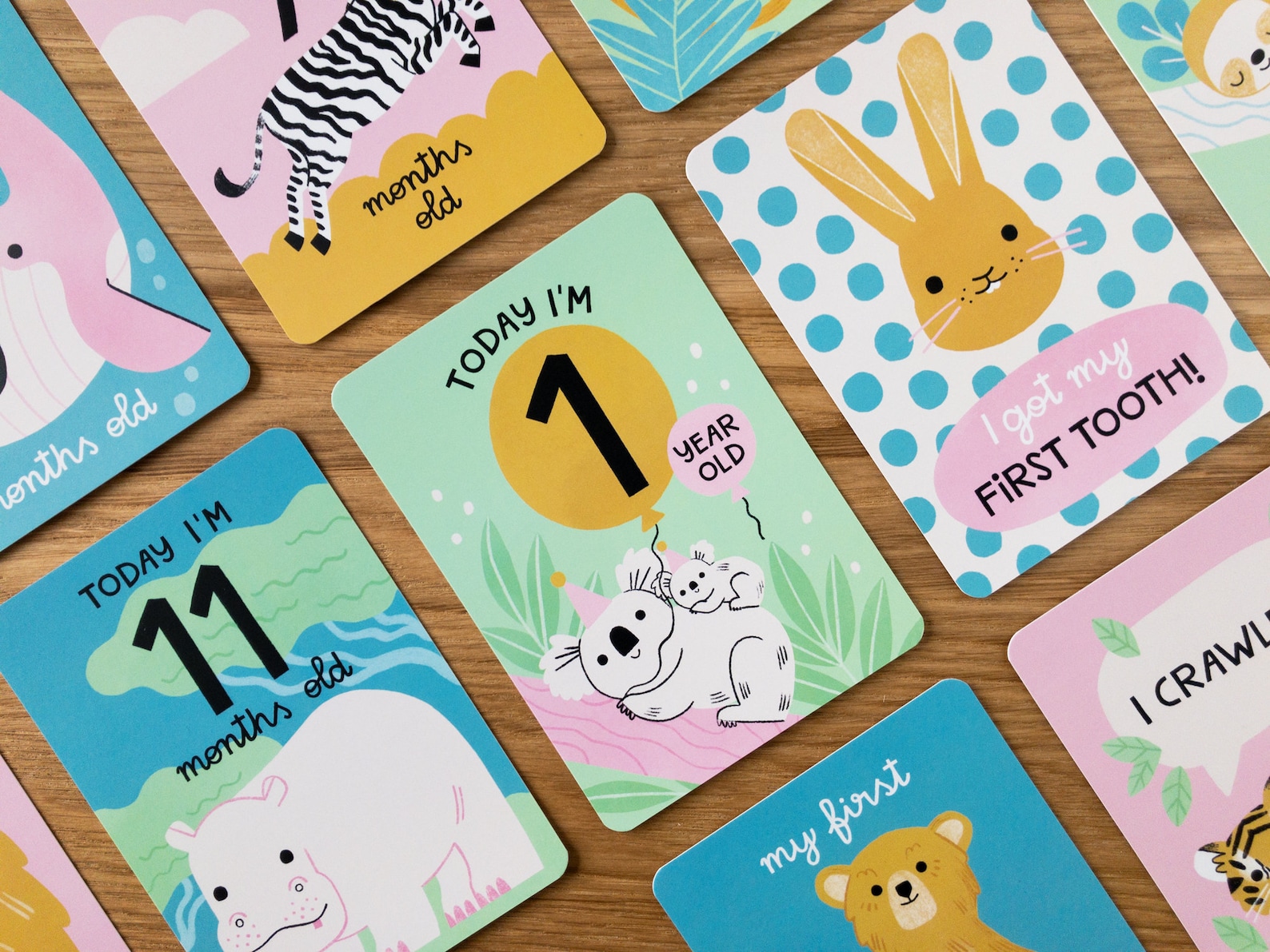 Baby Milestone Cards / Animal Milestone Cards / Baby Shower Gift / New ...