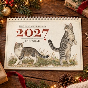 2027 Cat Wall Calendar – 12 Vintage-Style Cat Breed Illustrations