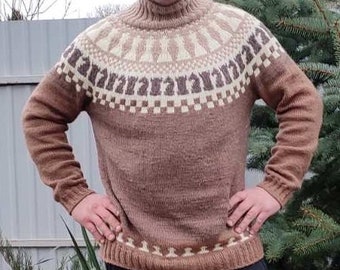 Chess Yoke Icelandic Sweater (Chess Lopapeysa) Knitting Pattern