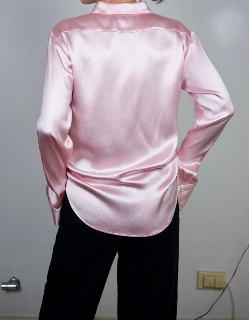Heavy weight Crepe Back Satin Perfect luxury silk shirt 100/% Silk Made in New York