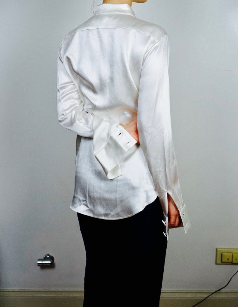 Heavy weight Crepe Back Satin Perfect luxury silk shirt 100/% Silk Made in New York