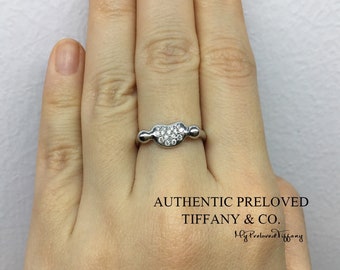 Excellent Authentic Tiffany Co Elsa Peretti Bean Paved Diamond