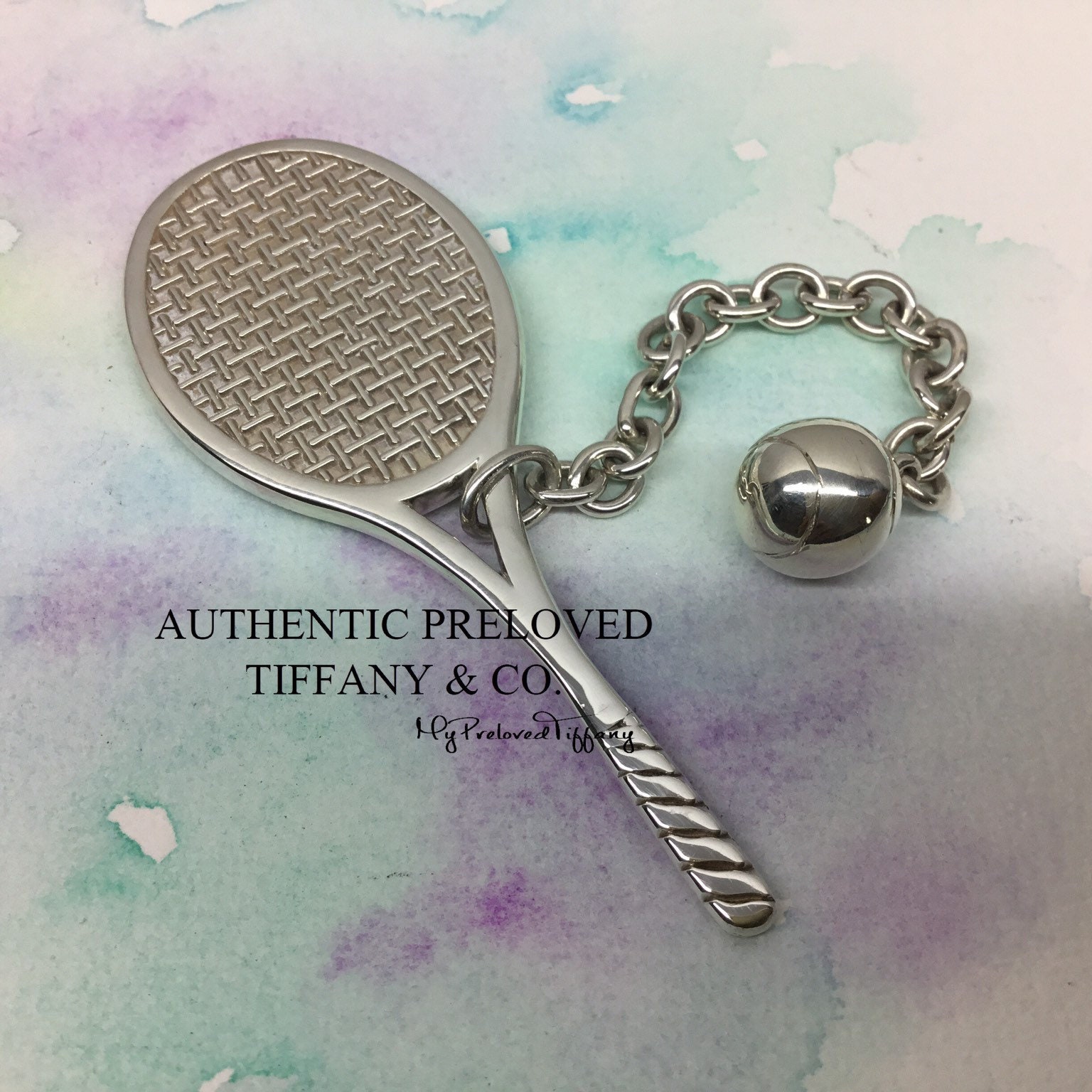 Tennis Racket and Ball Key Ring NEW with Gift Box UK Seller 
