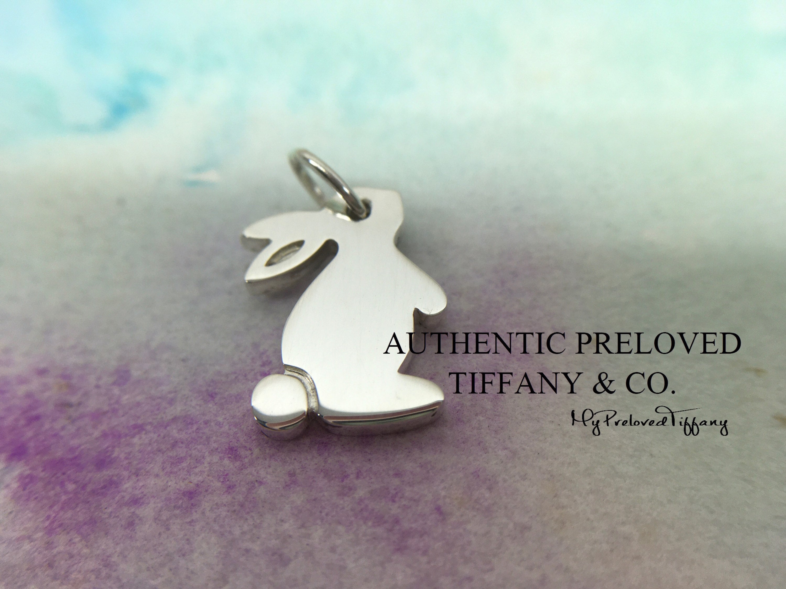 Excellent Authentic Tiffany & Co. Snuggle Bunny Rabbit Silver Charm