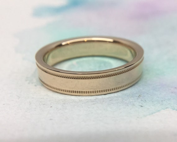 Mint Tiffany Co Rose Gold Rg Double Milgrain Wedding Band Etsy