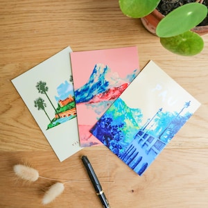 Lot 3 cartes postales - PYRENEES COULEUR