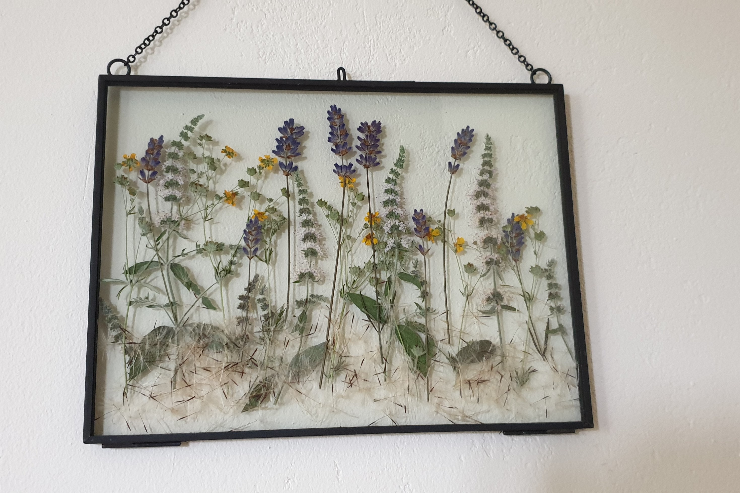 Dried Flowers Between Glass Wall Decor Housewarming Gift Etsy UK