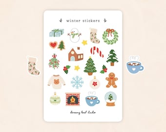 Winter Sticker Sheet: Stickers for Planners, Bullet Journals, Stationery, and more