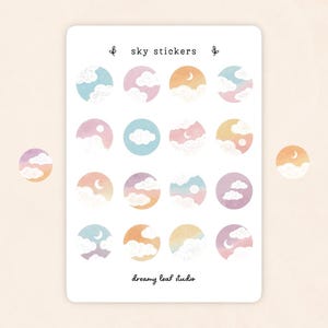 Sky Sticker Sheet | Cute Sticker Sheet | Planner Sticker Sheet | Bullet Journal Stickers | Journaling Sticker | Cottagecore Stickers