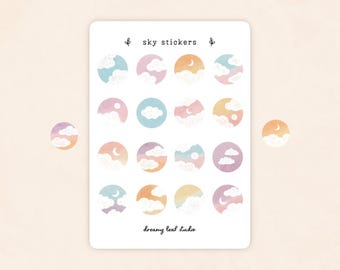Sky Sticker Sheet: Stickers for Planners, Bullet Journals, Stationery, and more