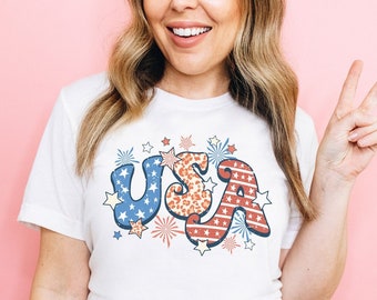 USA Shirt, Land Of The Free Shirt, Stars And Stripes, Red White Blue 4th of July Shirt, Fourth of July America Women's Tee, Patriotic Shirt