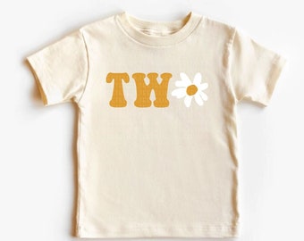 TWO Shirt Daisy, 2nd Birthday Shirt, Second Birthday Shirt, Birthday Party T-Shirt, Birthday Party Groovy Birthday Outfit,Girls 2nd Bday Tee