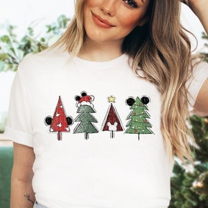 Christmas Mouse Ears Shirt Christmas Trees Shirt Retro WDW Groovy Xmas Shirt Happiest Place On Earth Matching Vacation Most Magical Place