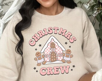 Christmas Crew Sweatshirt Gingerbread House Christmas Shirt Christmas Cookie Sweatshirt Holiday Crewneck Pullover Sweater Gift For Her