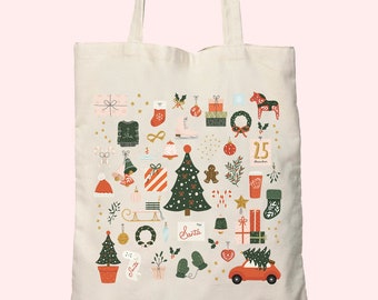 Christmas Penguins Zippered Everyday Tote Personalized Front & Back Christmas Penguins Zippered Everyday Tote Personalized Front & Back