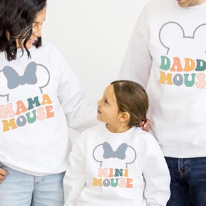 Matching Family Mouse Sweatshirt Mama Mouse Sweatshirt Mini Mouse Shirt Daddy Mouse Happiest Place Matching Magical Family Vacation Shirts