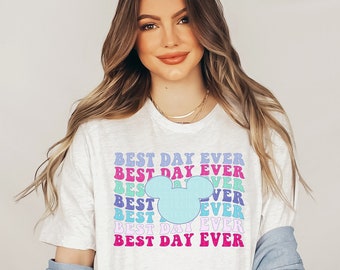 Best Day Ever T-Shirt Mouse Ears Shirt Happiest Place Tee The Most Magical Place On Earth Colorful Vacation Family T-Shirt Kids Toddler Baby