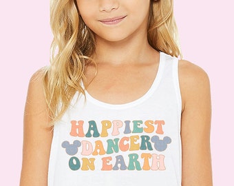 Happiest Dancer On Earth Tank Top Dance Team Tank Mouse Ears Shirt Vacation Shirts Colorful Retro Tank Tops For Toddlers Kids Tanktops