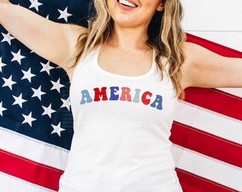 4th of July Tank Top, Fourth of July Shirts, America Tank, 4th of July Shirt, America Tank Top, Racerback Tank For Women, Independence Day
