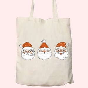 Christmas Tote Bag Santa Tote Santa Claus Totebag Canvas Tote Bag Christmas Gift For Her Gifts Under 20 Gift For Mom Xmas Tote Shopping Tote