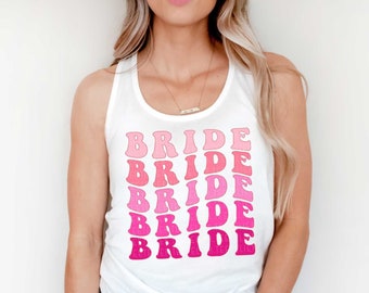 BRIDE Tank Top Bride Tribe Bridal Racerback Tank Tops Bride Shirt Getting Married Bachelorette Bridal Party Tanks Bridal Shower Gift