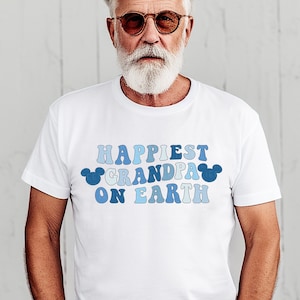 Happiest Grandpa On Earth Shirt Happiest Place Mouse Ears Shirt Family Matching Vacation T-Shirt For Men Gift Graphic Tee Grandfather Shirt