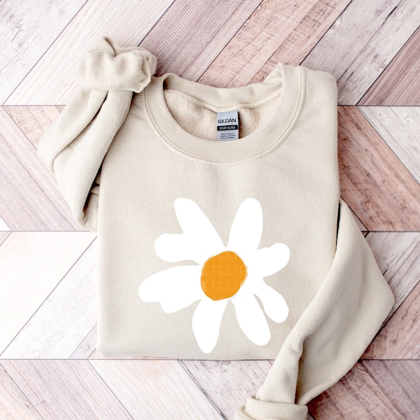 DAISY Sweatshirt Groovy Shirt Matching Daisy Sweatshirts Retro Floral Sweatshirts Cute Flower Sweatshirt Daisy Shirts For Women Fall Outfit