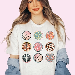 Basketball Shirt Basketballs T-shirt Game Day Tee Basketball TShirt Womens Basketball Shirts Gift For Her Basketball Mom Shirt Plus Size Tee image 1