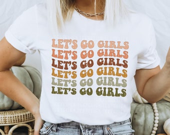 Bachelorette Party Shirts, Gettin Hitched, Let's Go Girls Graphic T-Shirt, Retro Graphic Tee, Gifts for Her,Bridal Party Shirts, Girls Trip