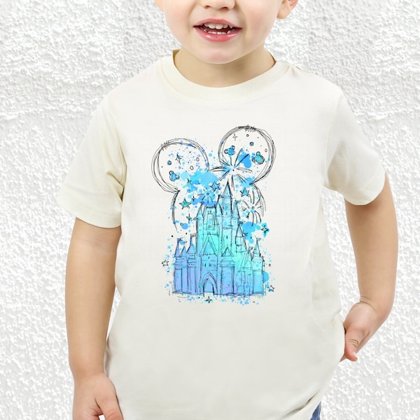 Castle Shirt Magic Kingdom Shirt Happiest Place On Earth Shirt Blue Castle Tee Retro Family Vacation Shirts Kids Shirt Toddler Tee Baby Boy