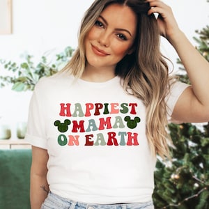 Happiest MAMA On Earth Shirt Christmas Mouse Ears Shirt Magical Family Trip Shirts For Mom Mama Outfit Happiest Place Christmas Gift Mama