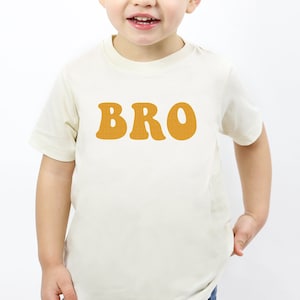 Bro Shirt Retro Bro Tee Brother Shirt Trendy Brother T-shirt New Brother Baby Announcement Graphic Tee Groovy Bro Shirt For Boys Reveal Tee