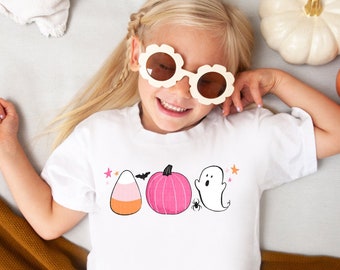 Halloween Shirts For Girls Toddler Tee Spooky Season Shirt Fall Cute Pumpkin Tshirt Ghost Candy Corn Baby Fall Shirt Halloween Kids Shirt
