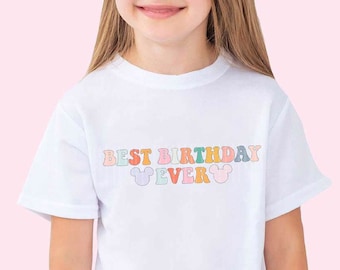 Best Birthday Ever Shirt,Birthday Shirt, Retro Vacation Shirt, Birthday gift, Pastel Shirts, Colorful Retro T-Shirt, Kids Toddler Baby