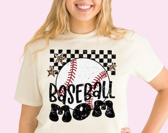 Baseball Mom Shirt Baseball Tees Retro Baseball Season Mom Shirt Groovy Baseball Shirt For Women Sports Mom Shirt Baseball Gift For Her