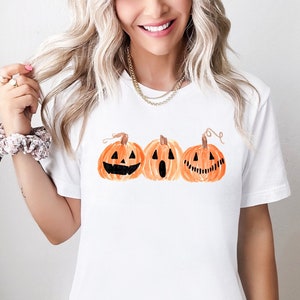 Pumpkin Shirt Pumpkin Tee Shirt Jack o Lantern Halloween Graphic Shirt Thanksgiving Tee Cute Fall Shirts For Women Matching Kids Tee Toddler