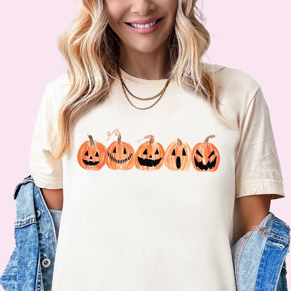 Halloween Shirt Pumpkin Shirt Jack o Lantern Graphic Shirt Pumpkin Tee Shirt Fall Harvest Cute Fall Shirts For Women Matching Youth Shirt