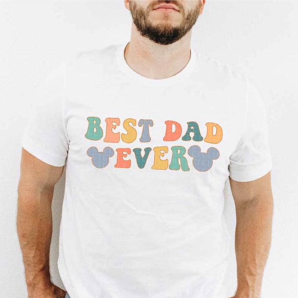 Best Dad Ever Shirt, Matching Mouse Ears T-Shirt, Family Trip Dad Shirt, Colorful Graphic Tee, Retro Shirts, Happiest Place On Earth