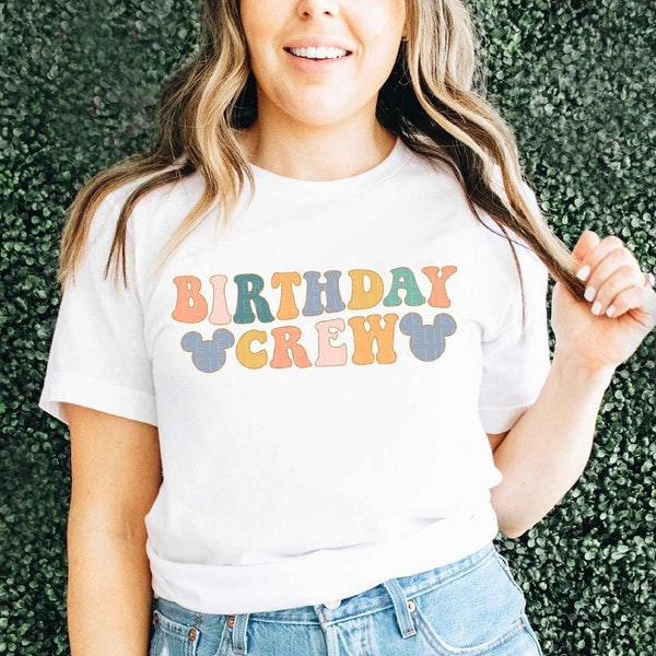 Birthday Crew Shirt Matching Mouse Ears Shirts Happiest Place on Earth The Most Magical Birthday Colorful T-Shirt Kids Toddler Baby Adult