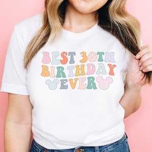 Best 30th Birthday Ever Shirt, Thirtieth Birthday Shirt, Retro Fun Bday Shirt, Birthday Vacay Shirt,Colorful T-Shirt Kids Toddler Baby Adult